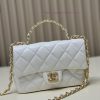 Chanel Bag 𝟮𝟯𝐒𝐂𝐅𝐌𝐢𝐧𝐢 Handheld Lid BagOil wax sheepskin material is brighter and more durable tapea171