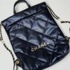 Chanel Bag 𝟮𝟮𝗯𝗮𝗴 Small backpack made of original calf leather, with a minimalist appearance mlszcsnx