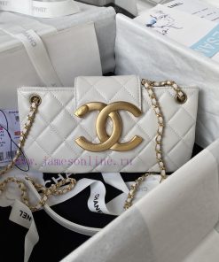 Chanel Bag Chanel 24C Early Spring Vacation Collection AS4611 Retro Metal Large Logo with a 6opvj1uy