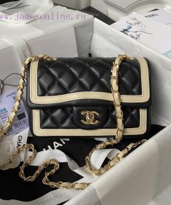 Chanel Bag Chanel 23B new CF AS4288 Panda retro styleBlack and white color blocked crossbody 6mzuke9a