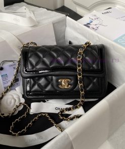 Chanel Bag Chanel 23B new CF AS4288 Panda retro styleBlack and white color blocked crossbody xhzrqswg