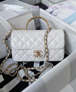 Chanel Bag Exquisite Chanel 24C AS4362 Diamond Letter Handle Mini CFBlack diamond handle, sh mlxf8pxg