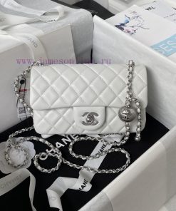 Chanel Bag Silver chain Chanel AS1787 popular CF mini mouth cover bag with silver ball chain 2gepz5jh