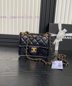 Chanel Bag Chanel 24K Tofu Bun AS5226 Classic Style Perfect MatchSheepskin paired with a gol f5uft1iy