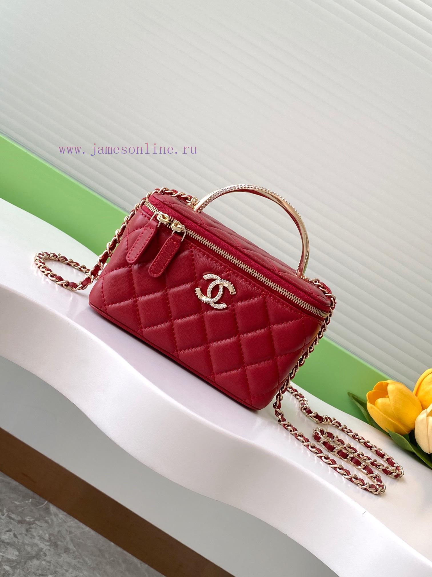 Chanel Bag 24K Limited Edition Diamond Handle Long Box Bag Makeup Slant Cross Bag with Diamo yp0qjiub