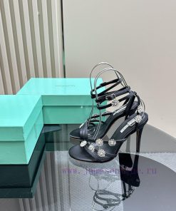 The mostAQUAZURA Big Pineapple Water Diamond Decorative High Heels2024 Summer Water Diamond 30m86na4