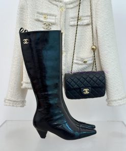 Chanel | Chanel 23c Autumn/Winter New ProductsDouble C Small Square Head Cat Heel Boots Seric65g0z8y