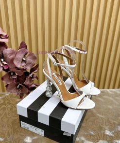 Aquazzura2024 New Top Pineapple Women's Hollow High Heel Sandals Original 1:1 Open Mold Heeleawx8zx1