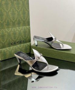 2023 GuCci New Product: Interlocking GG Conical Square Heel Slippers, Small Square Head, Midfnzsyy2p