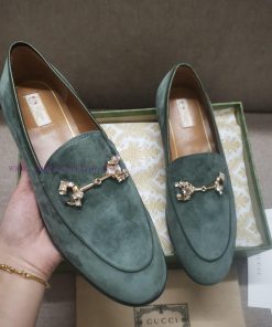 Gucc'i Jordaan series women's loafers new color Yangjing crystal diamond horseneck buckle ren5i75vpt