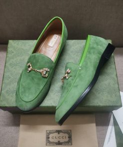 Gucc'i Jordaan series women's loafers new color Yangjing crystal diamond horseneck buckle rea4xncovs