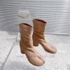 High qualityMaison Margiela MM6 new round heel pinch toe elastic boots and short bootsMateri0ymlwafn