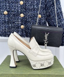 Gucci classic popular rivet thick bottom waterproof tableHigh heeled loafersHighly recommend0xmkt4gk