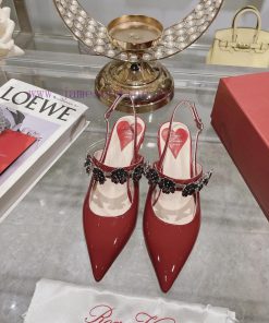 𝐑𝐨𝐠𝐞𝐫𝐕𝐢𝐯𝐢 * 2024 Spring/Summer New Women's Shoes Virgule Diamond Buckle Lacquered Leather Req77pcrak