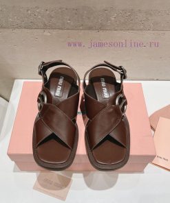 Top tierMiu Miu2024 popular thick heel sandalsThe Miu in the market is really girly, even wimeop9pml