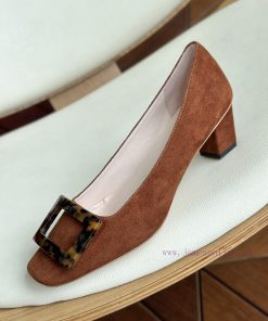 Amber buckle, high-quality produced in Dongguan, suede coffee color,As a must-have shoe bran6wijf69a