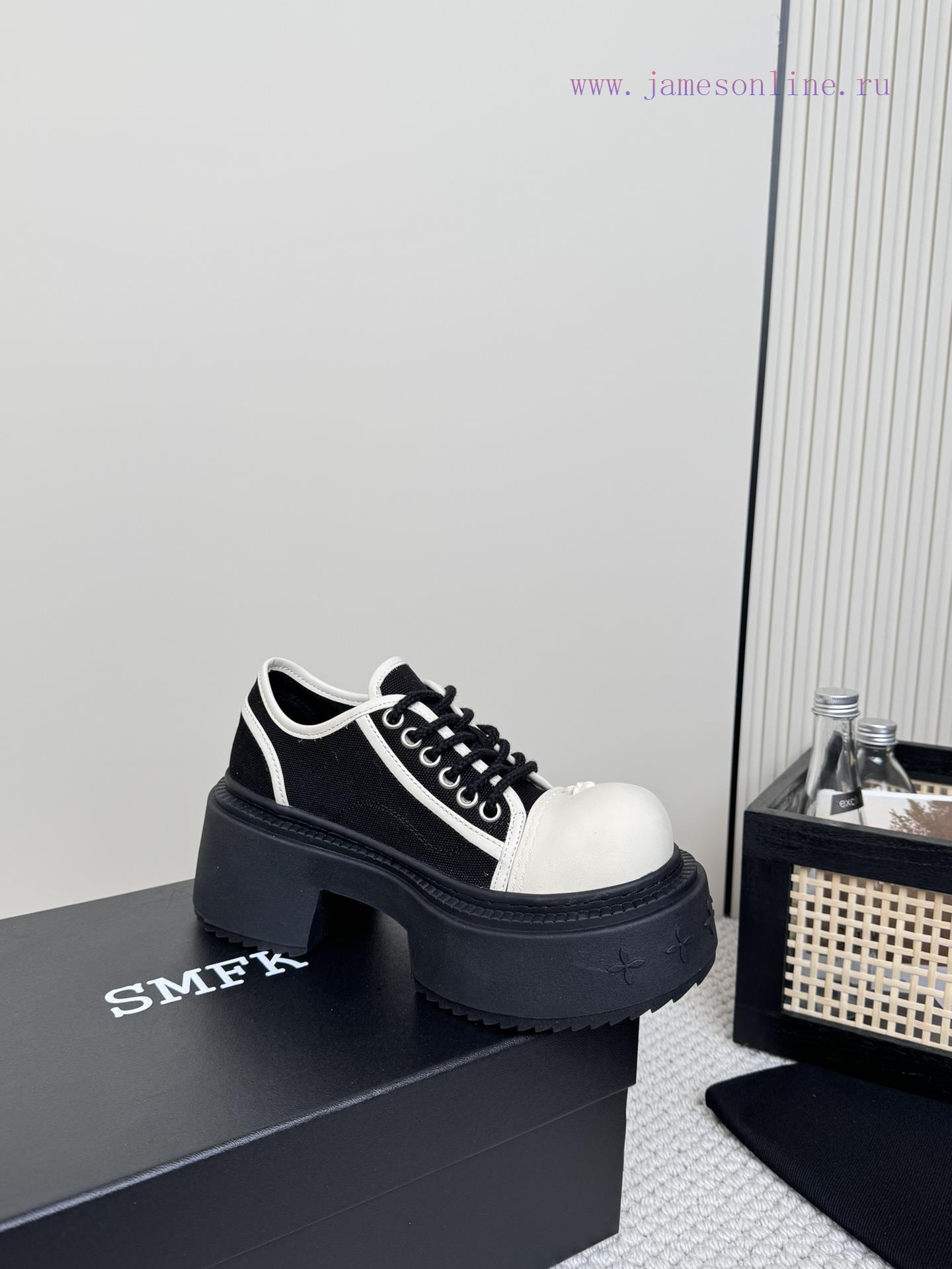 SMFK China-Chic Tide's latest popular cross flower big head thick soled derby shoesVersatilessid5822 - Image 9