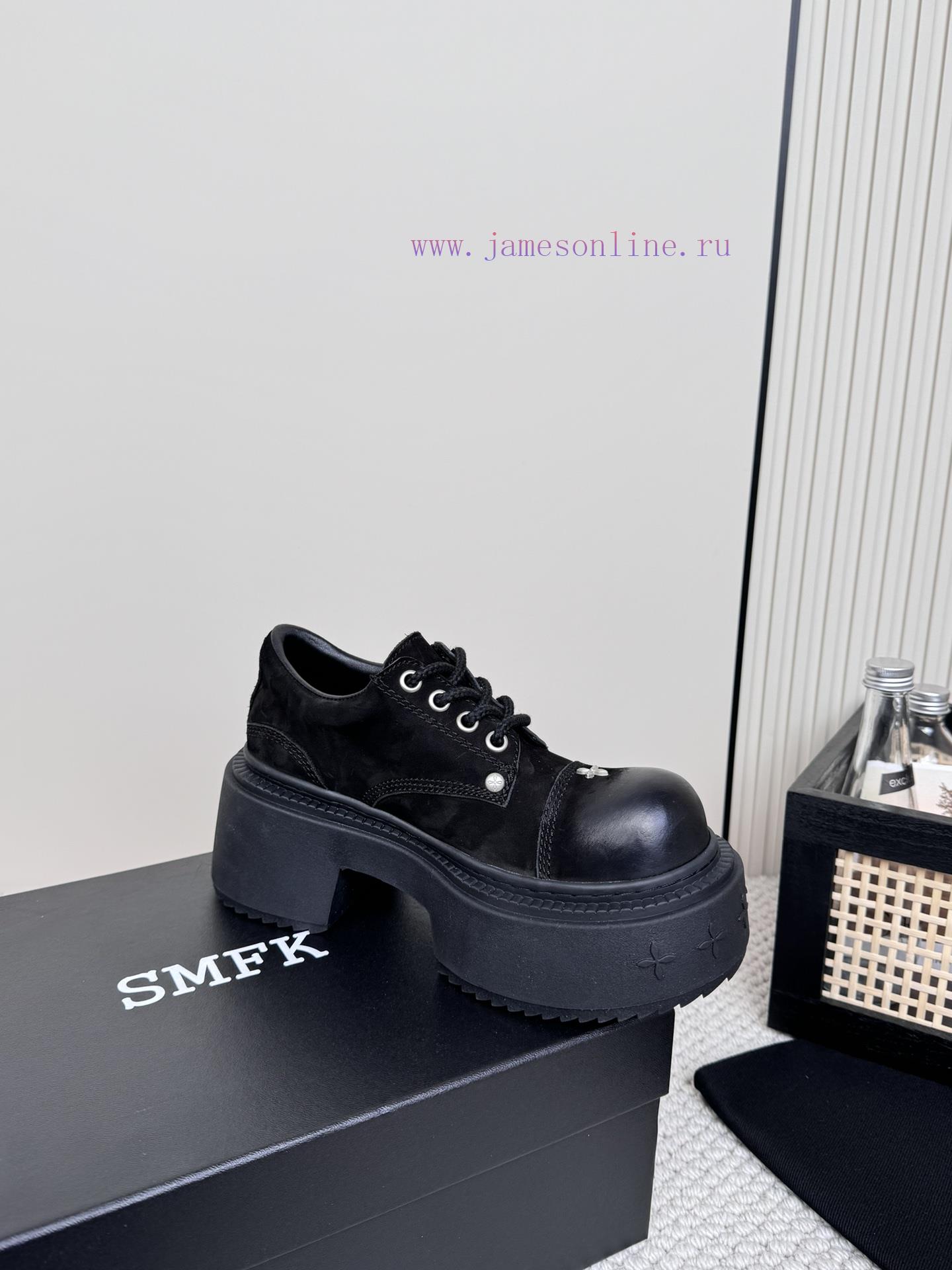 SMFK China-Chic Tide's latest popular cross flower big head thick soled derby shoesVersatile3o1c64r3 - Image 7