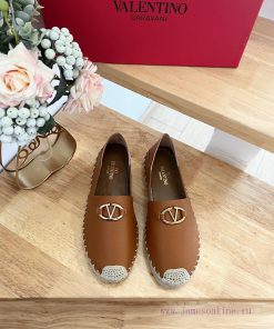 Valentino Garavani/Valentino Rapa Lychee patterned cowhide V-button new fisherman's shoes-Bicny0kwqf