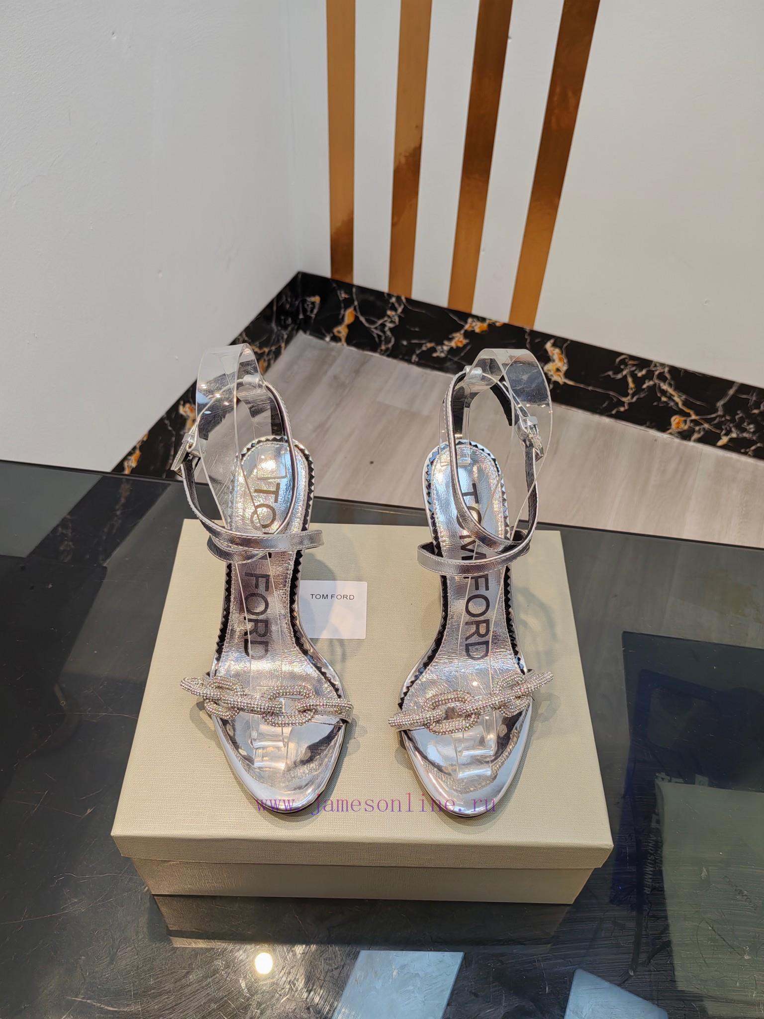 TOM FORD Top High Heel SandalsImported cowhide upperFoot pad sheepskinAAA grade original bla5rb7gk84 - Image 2