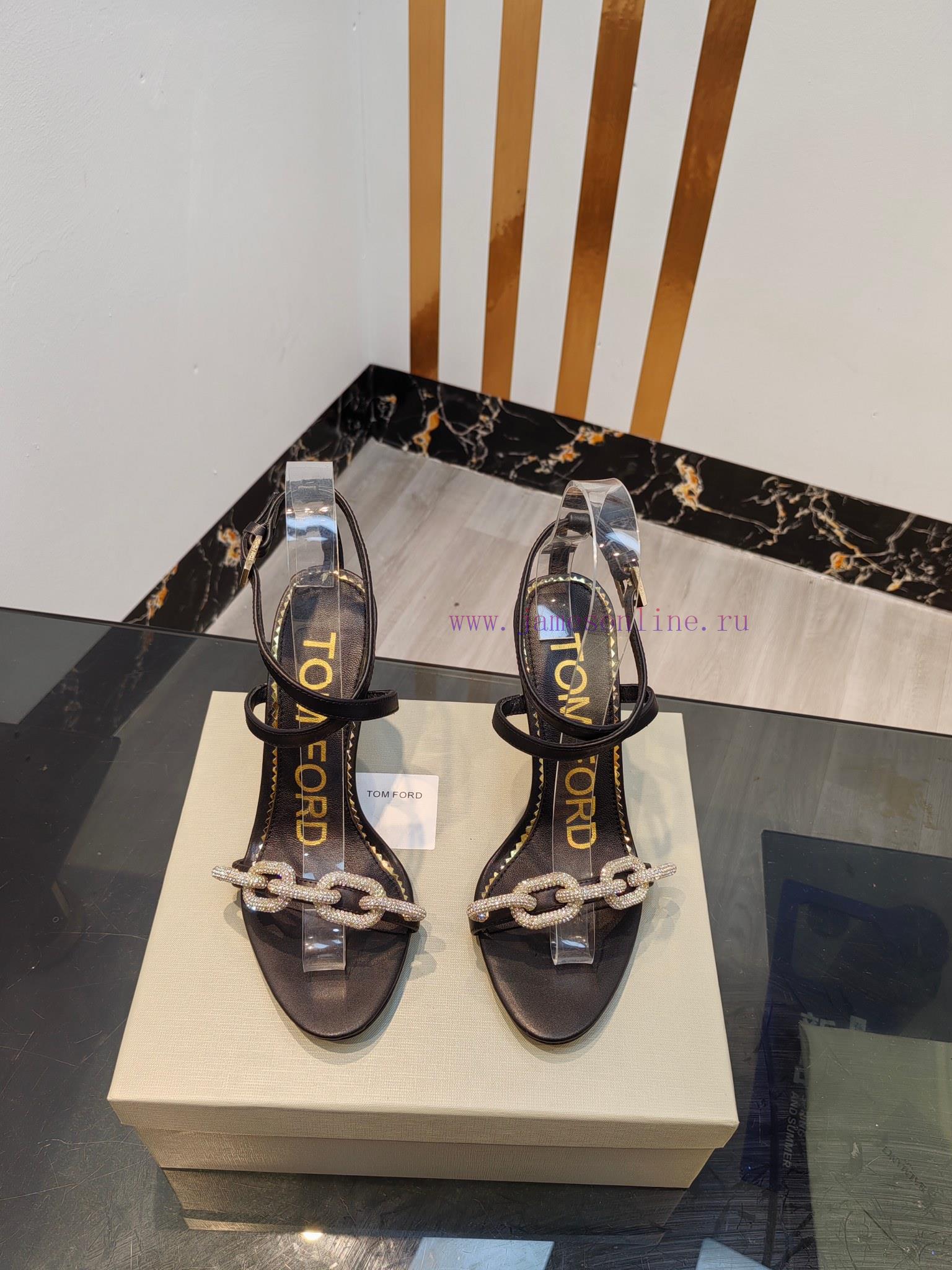TOM FORD Top High Heel SandalsImported cowhide upperFoot pad sheepskinAAA grade original blasn6movvz - Image 2