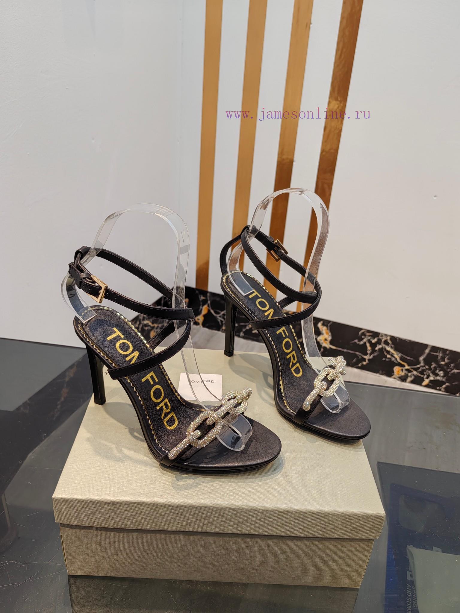 TOM FORD Top High Heel SandalsImported cowhide upperFoot pad sheepskinAAA grade original blasn6movvz - Image 3