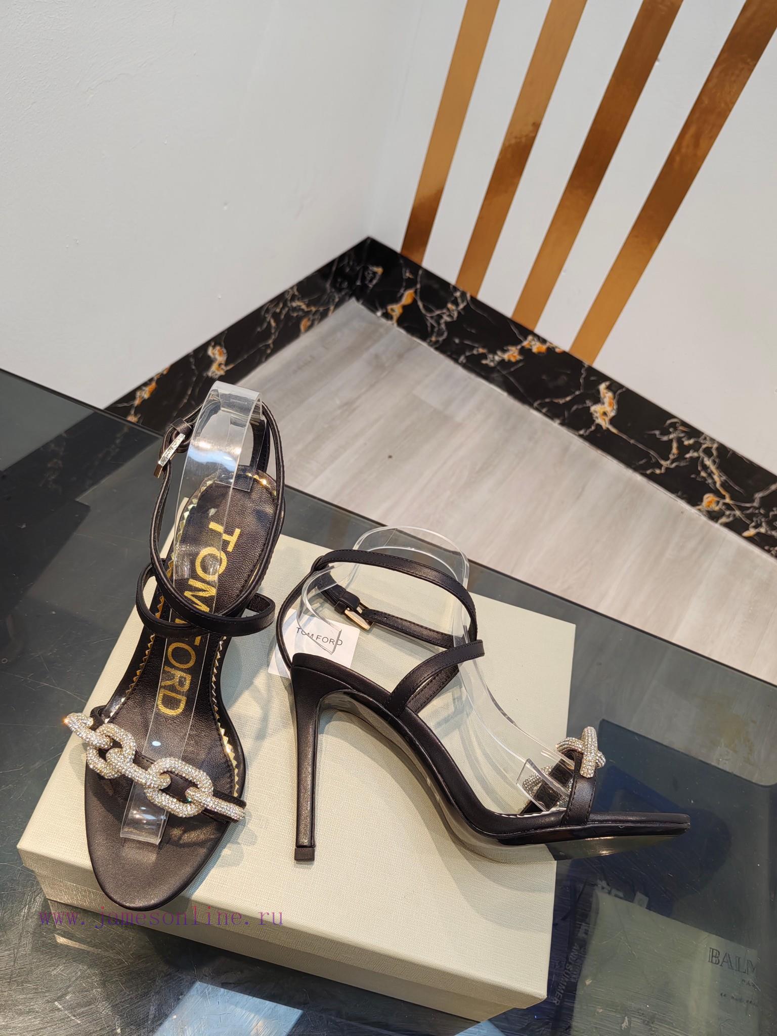 TOM FORD Top High Heel SandalsImported cowhide upperFoot pad sheepskinAAA grade original blasn6movvz - Image 8