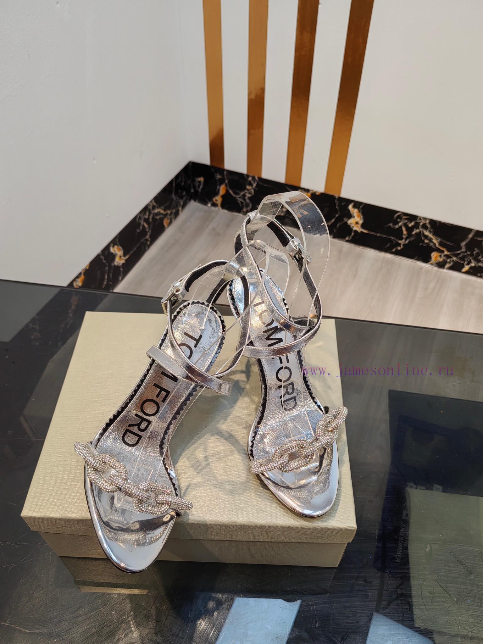 TOM FORD Top High Heel SandalsImported cowhide upperFoot pad sheepskinAAA grade original bla5rb7gk84 - Image 9