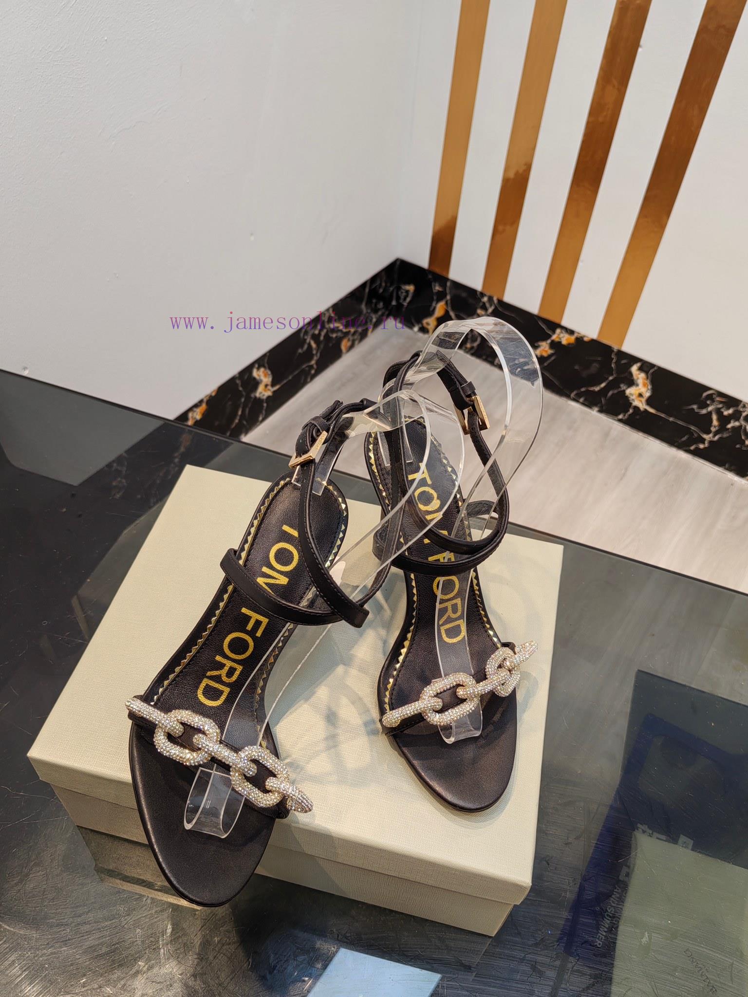 TOM FORD Top High Heel SandalsImported cowhide upperFoot pad sheepskinAAA grade original blasn6movvz - Image 9