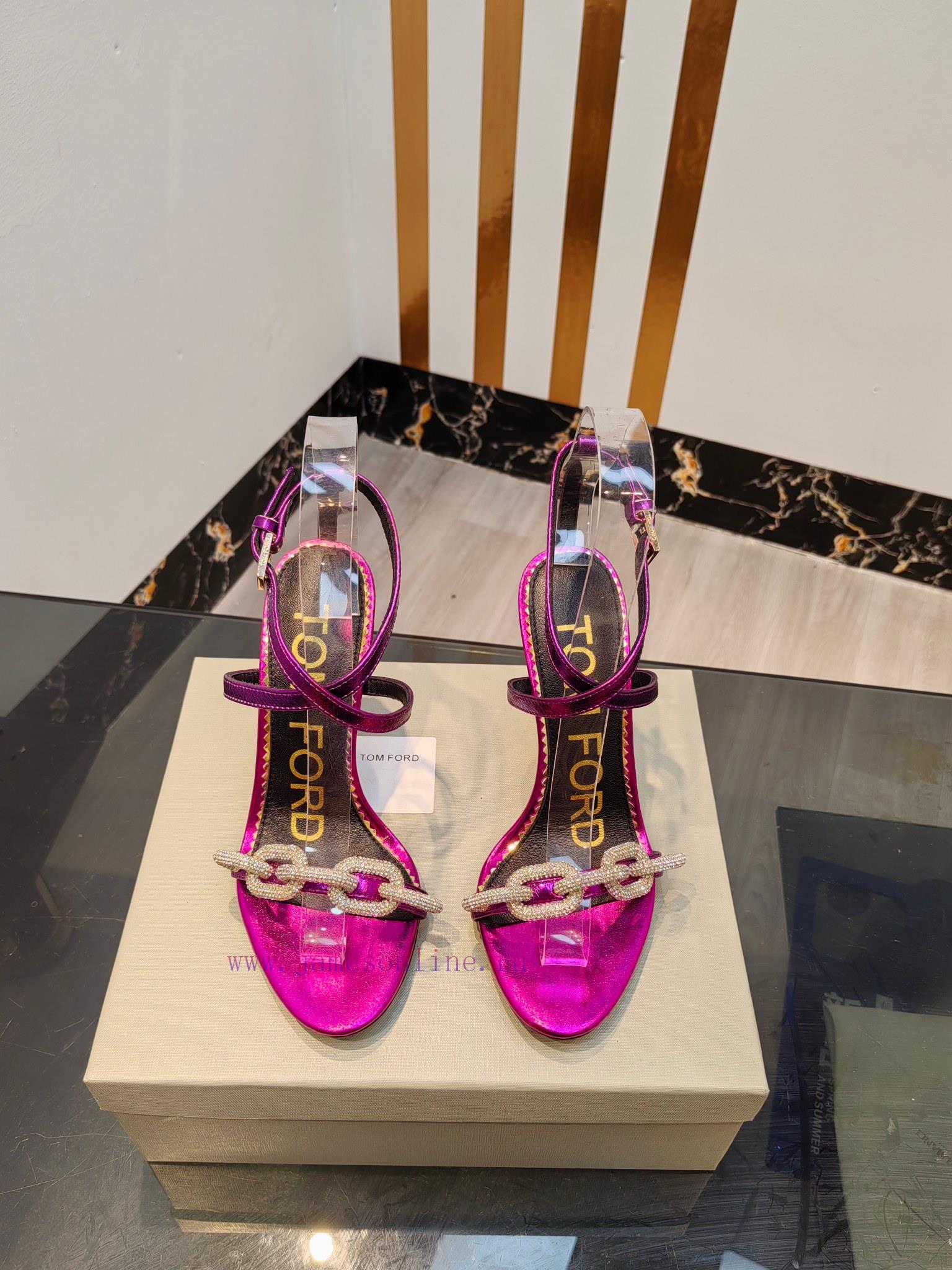 TOM FORD Top High Heel SandalsImported cowhide upperFoot pad sheepskinAAA grade original bla76gf8b13