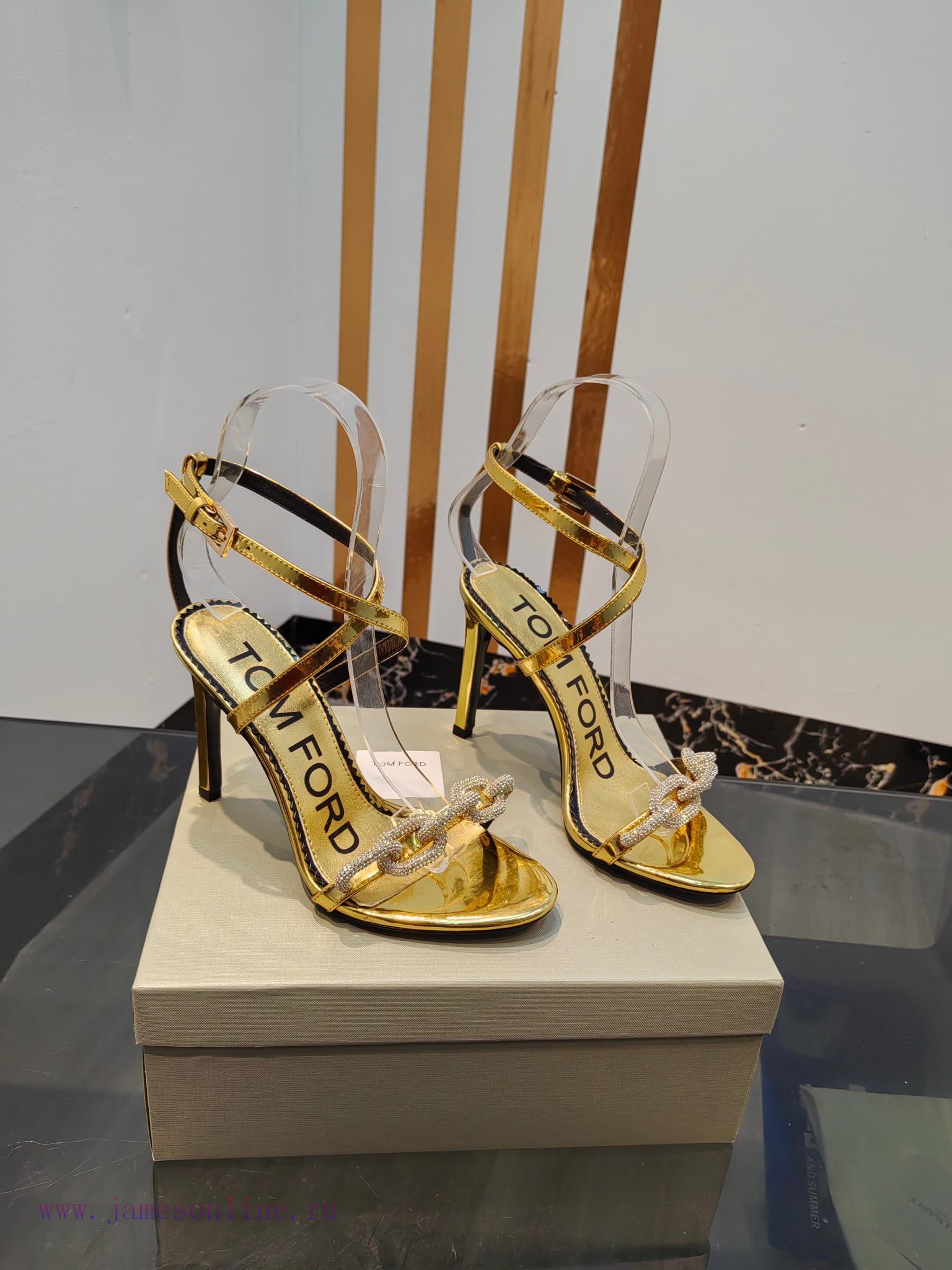 TOM FORD Top High Heel SandalsImported cowhide upperFoot pad sheepskinAAA grade original blatahrdlq2 - Image 3
