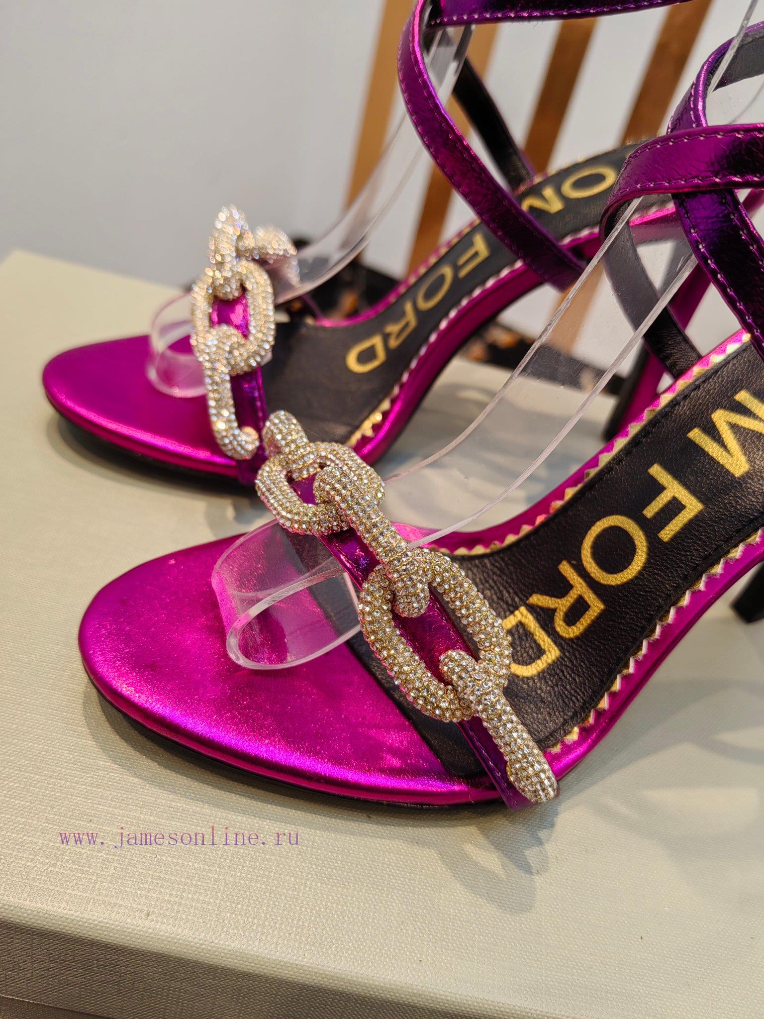 TOM FORD Top High Heel SandalsImported cowhide upperFoot pad sheepskinAAA grade original bla76gf8b13 - Image 5