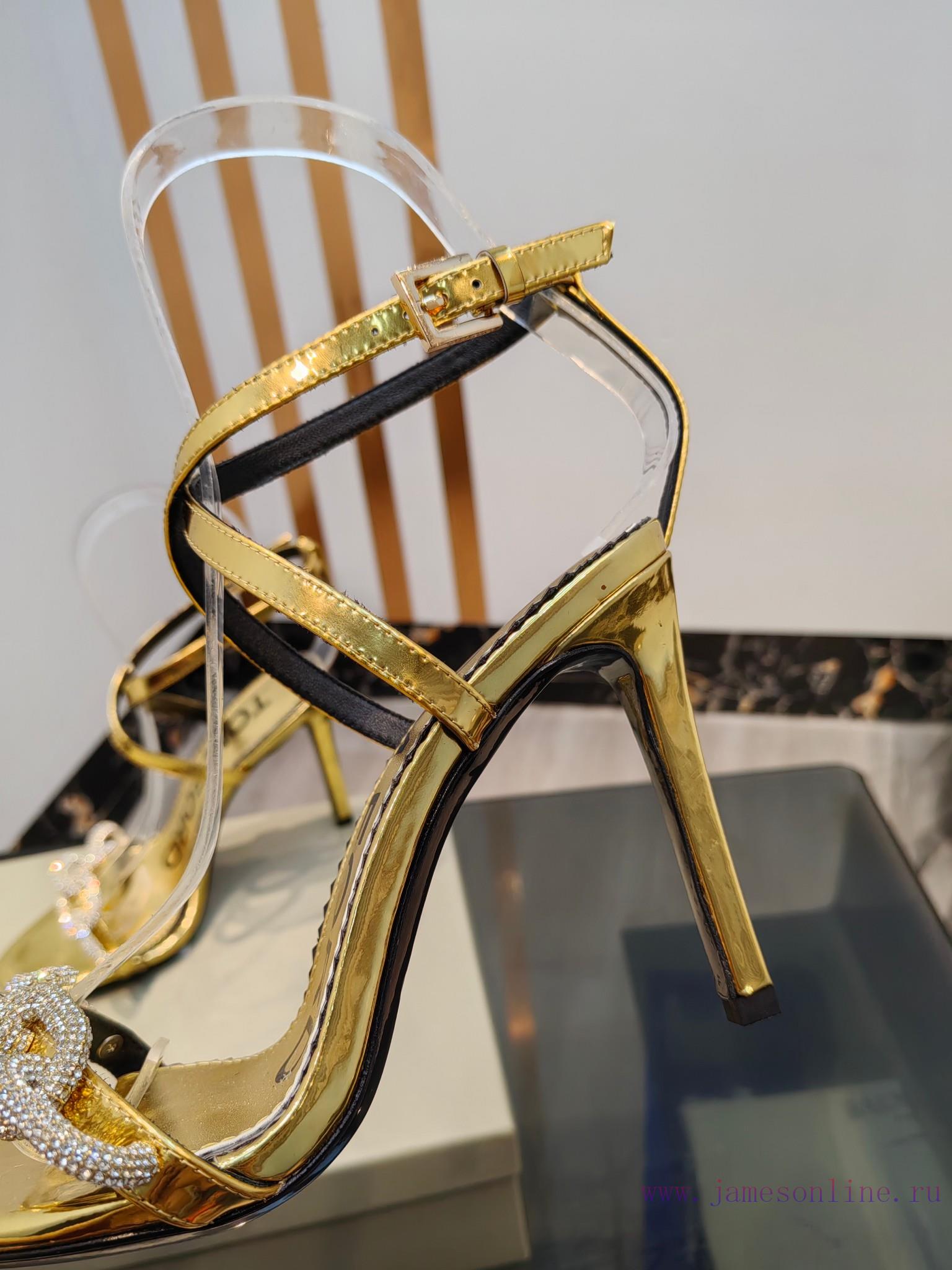 TOM FORD Top High Heel SandalsImported cowhide upperFoot pad sheepskinAAA grade original blatahrdlq2 - Image 6