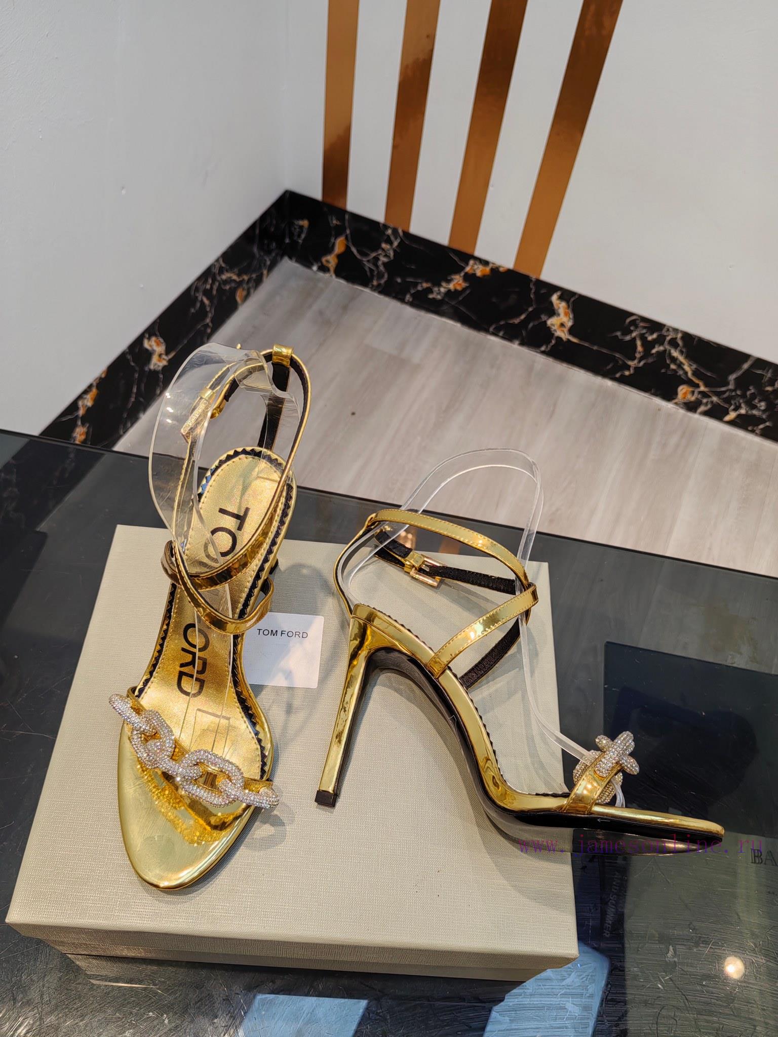 TOM FORD Top High Heel SandalsImported cowhide upperFoot pad sheepskinAAA grade original blatahrdlq2 - Image 8