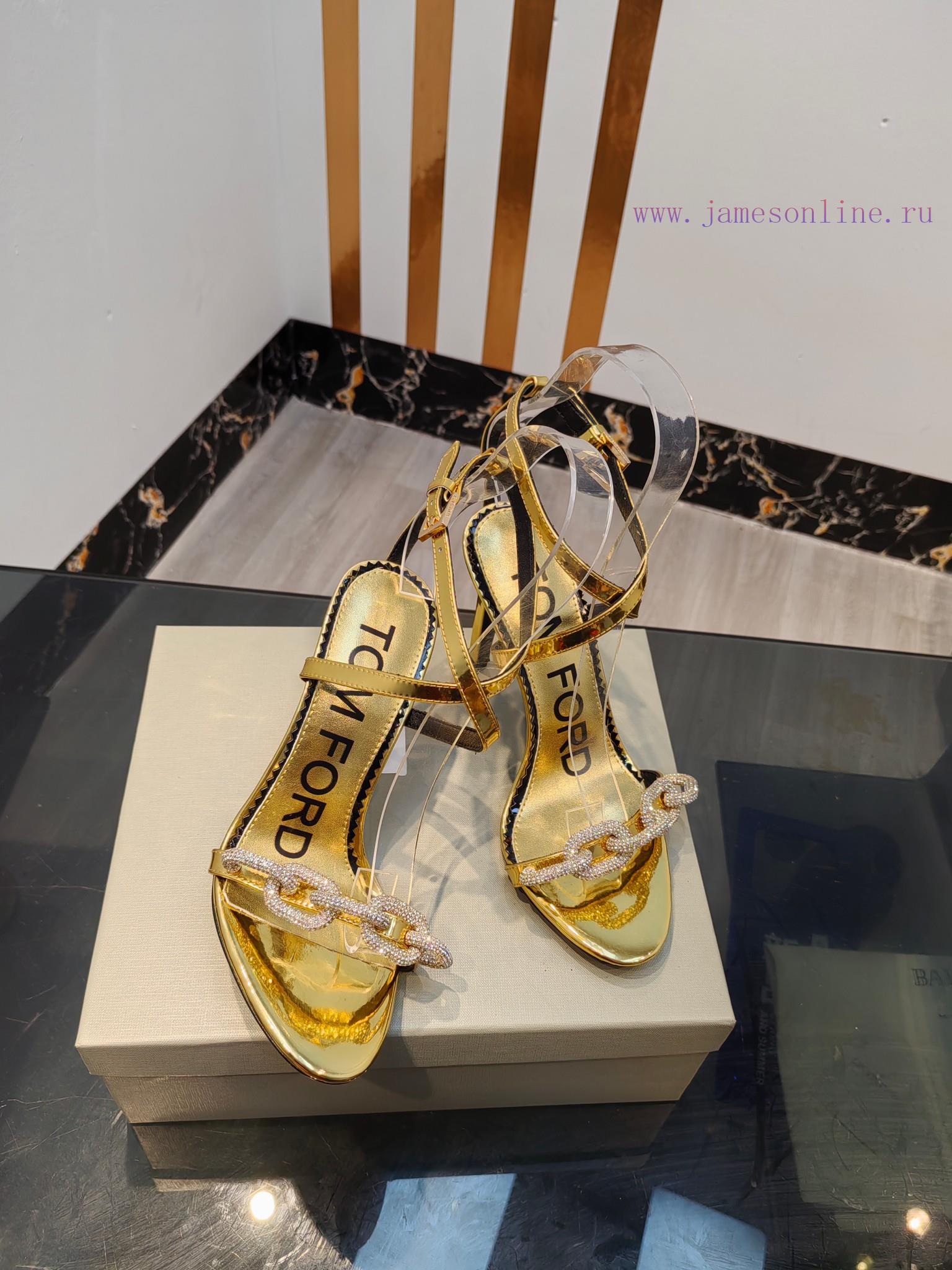 TOM FORD Top High Heel SandalsImported cowhide upperFoot pad sheepskinAAA grade original blatahrdlq2 - Image 9