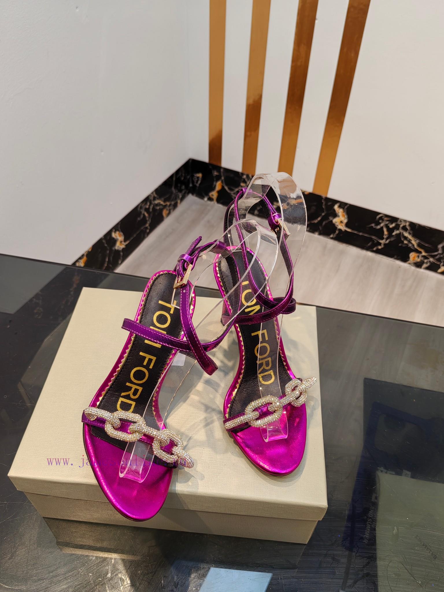 TOM FORD Top High Heel SandalsImported cowhide upperFoot pad sheepskinAAA grade original bla76gf8b13 - Image 9