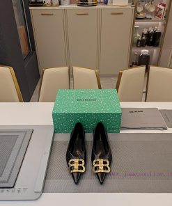 Balenciaga 2024 "Sixth Generation" 3D Double B Buckle Decoration Flat Bottom Single Shoe2024hchok3i0