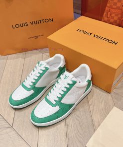 LV new white shoes men's letter seriesAlphabet color blocked pure cowhide 3D printed breathamfnmax7y