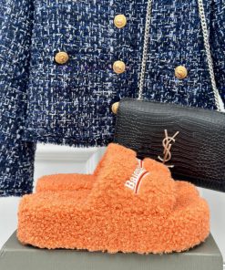 Balenciaga | Balenciaga 24S New Product Letter Embroidered Thai Thick Bottom Di Hairy Slippelpz0sywp