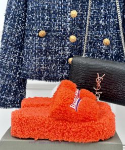 Balenciaga | Balenciaga 24S New Product Letter Embroidered Thai Thick Bottom Di Hairy Slippehh8d96az