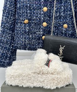 Balenciaga | Balenciaga 24S New Product Letter Embroidered Thai Thick Bottom Di Hairy Slippell43o9f3