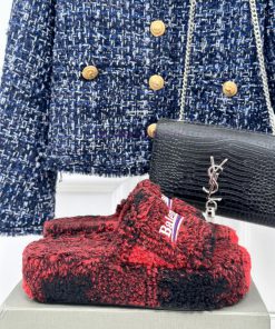 Balenciaga | Balenciaga 24S New Product Letter Embroidered Thai Thick Bottom Di Hairy Slippejwl9cnwv
