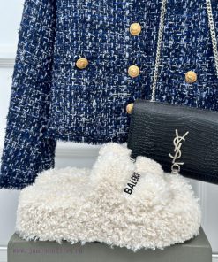 Balenciaga | Balenciaga 24S New Product Letter Embroidered Thai Thick Bottom Di Hairy Slippevlpa0tck