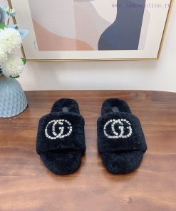 Gucci GUCCI2024 new lamb wool slippers priceTop quality pure fur integrated straight fur crelzr5b2s0