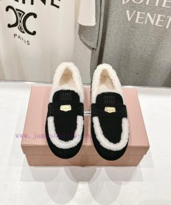 . MiuM * u/Miu * Miu 2024 Autumn/Winter Fashion Style Coin Driving Shoes with Mao Le Fu Shoeycg5b8ns