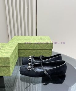 GUCCI25/Early Spring Hot Horse Buckle Ballet Shoes Fashion Show New Director's Color and Reajy9giodb