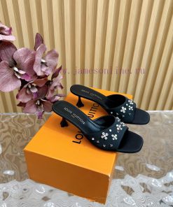 Top LV | Louis Vuitton2024 early spring new mid antique style sandals featuring rear empty sqow27vfs