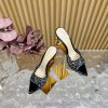 Gianvito Rossi 2024 Classic Pointed Embroidered Lace High Heels Half Dragged————————————Its py3irz8f