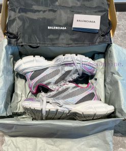 Top Balenciaga 3xl mesh distressed lace up low top dad shoes in dark gray silver purple. Thefmsb4sy4
