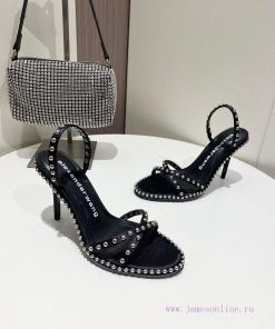Alexander Wang Spring/Summer King High Quality High Heel Sandals Original logo with white leavrntqjp